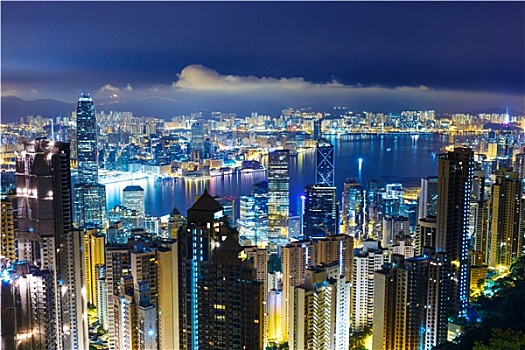 城市,香港,夜晚