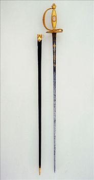 小,剑,展示,东印度公司,英国,1786年,艺术家,未知
