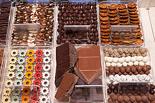 比利时,布鲁塞尔,巧克力,店面展示