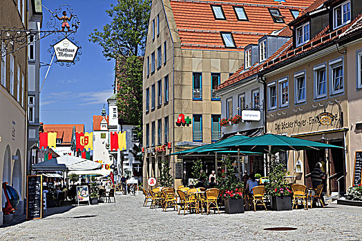 德国,巴登符腾堡,市中心,步行街,咖啡