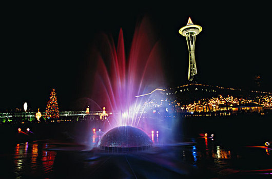 华盛顿,西雅图,国际,喷泉,中心,大幅,尺寸