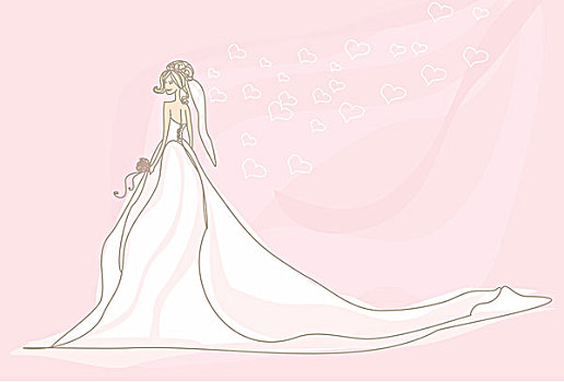 美女,新娘,白色长裙,卡
