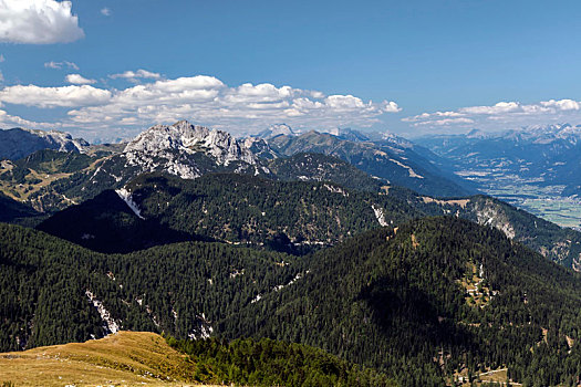 风景,上面,西部,上方,阿尔卑斯山,卡林西亚,奥地利