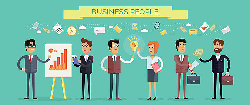 商务人士,背景,交际,团队,概念,商务,策略,管理,金融,人力资源,人,沟通,矢量,插画