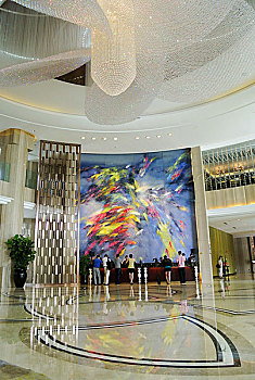 广州圣丰索菲特大酒店的豪华大堂,广东广州天河区