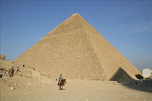 骑乘,正面,金字塔,吉萨金字塔,埃及,北非,非洲