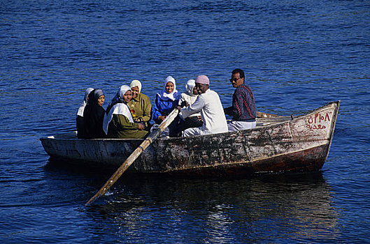 埃及,阿斯旺,尼罗河,本地居民,划艇