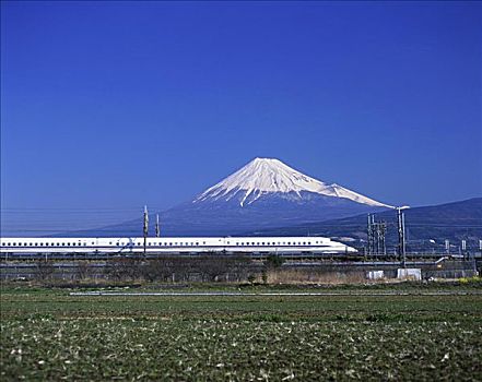 子弹头列车,富士山,日本