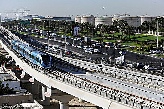 地铁,列车,靠近,机场,迪拜,阿联酋,中东