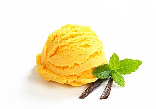 一个,舀具,黄色,冰淇淋