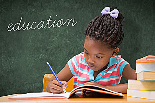 教育,绿色,黑板,文字,可爱,学生,书桌,教室