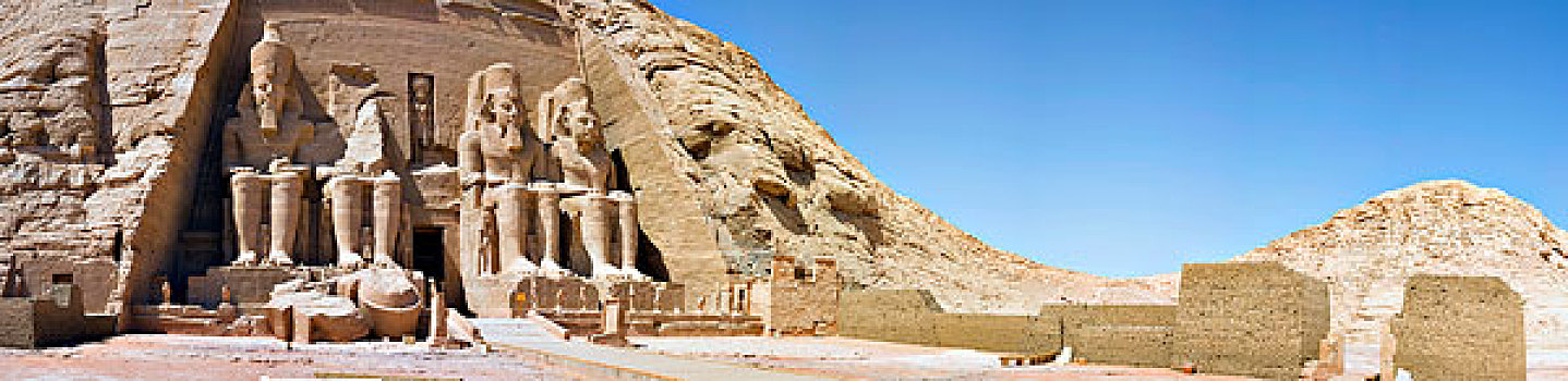 埃及,阿布辛贝尔神庙,拉美西斯二世,岸边,纳赛尔湖,世界遗产