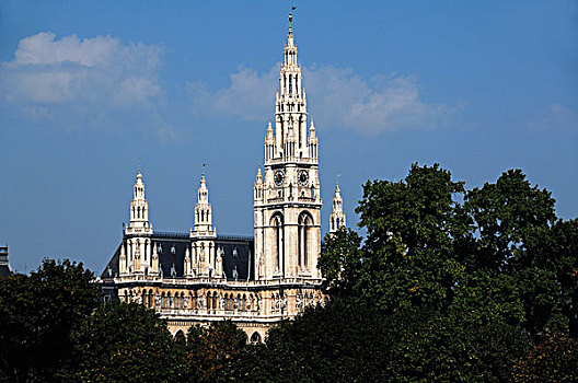维也纳,市政厅,哥特复兴,建筑,建造,奥地利,欧洲