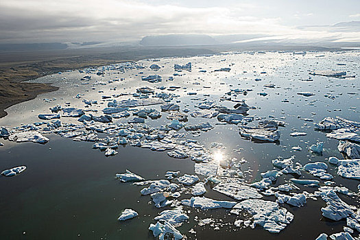 冰岛,冰山,杰古沙龙湖,泻湖,漂浮,北大西洋