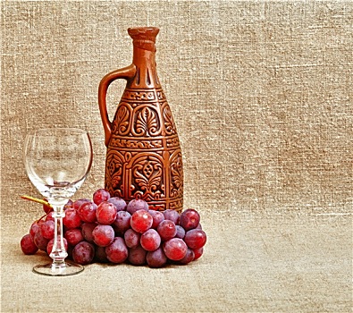 瓶子,葡萄,玻璃杯