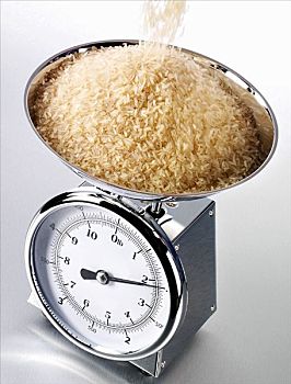 倾斜,稻米,厨房秤