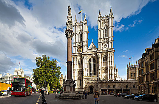 正面,建筑,威斯敏斯特大教堂,晴天,伦敦,英国