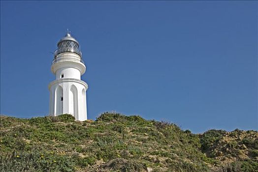 灯塔,靠近,岬角,特拉法尔加,安达卢西亚,西班牙,欧洲