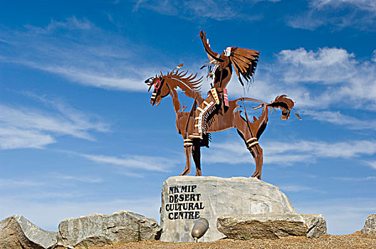 加拿大,荒芜,文化中心,雕塑,印第安,骑马