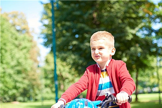 男孩,自行车,公园