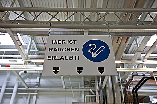 烟,这里,标识,引擎,植物,莱茵兰普法尔茨州,德国,欧洲