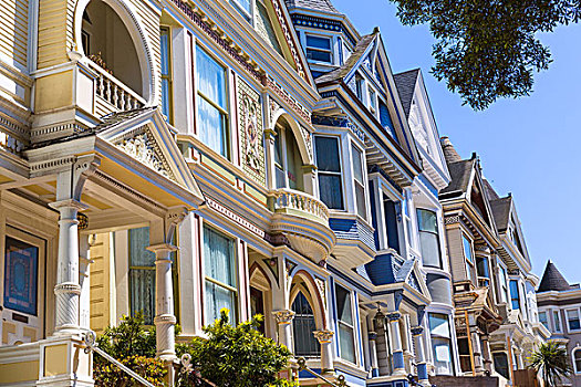 旧金山,维多利亚式房屋,加利福尼亚