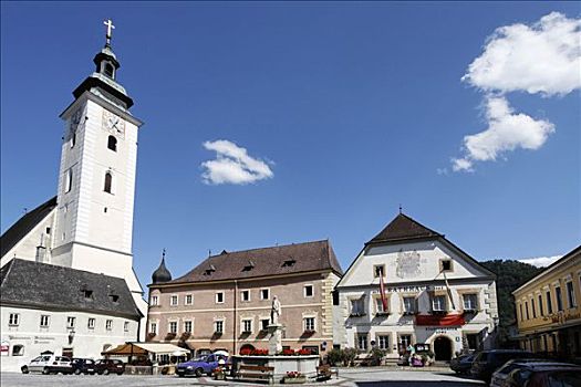 城镇,多瑙河,历史,市政厅,地点,上奥地利州,奥地利