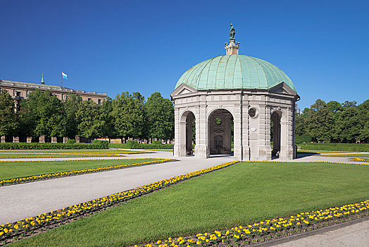 庙宇,宫廷花园,慕尼黑,上巴伐利亚,德国,欧洲