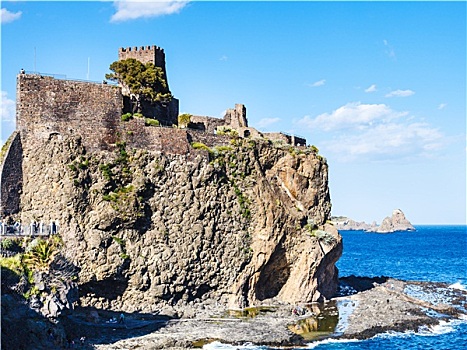 城堡,岛屿,独眼巨人,西西里