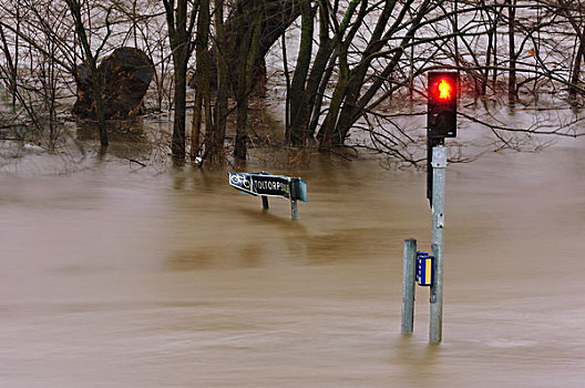 洪水,红绿灯