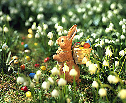 复活节,草地,春花,塑料制品,复活节兔子,复活节彩蛋,草,蛋,传统,装饰,概念,孩子,记忆,窝