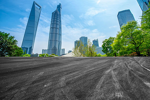 上海摩天大楼和道路交通