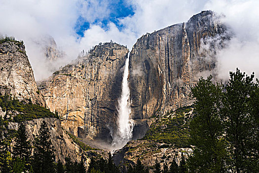 优胜美地,瀑布,加利福尼亚,美国,大幅,尺寸