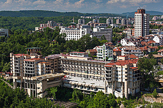 保加利亚,中心,山,大特尔诺沃,新城,俯视图
