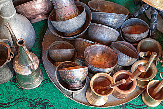 阿塞拜疆,收集,雕刻,铜,杯子,研钵