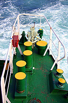 渡船,特写,系船柱,运输,船,渡轮,绿色,黄色,水,湖,旅游,航旅