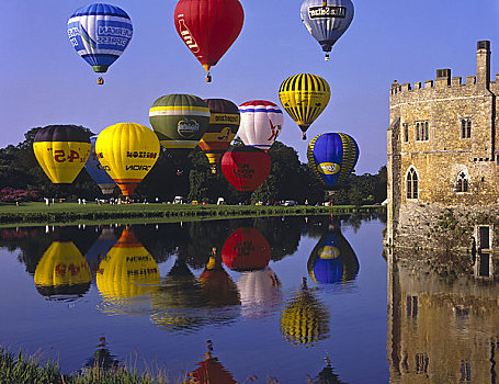 英格兰,肯特郡,乘气球,利兹,城堡