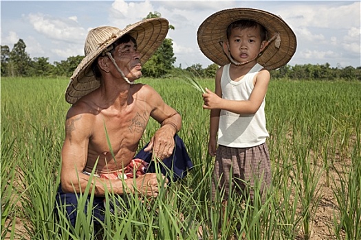 男人,儿童,泰国