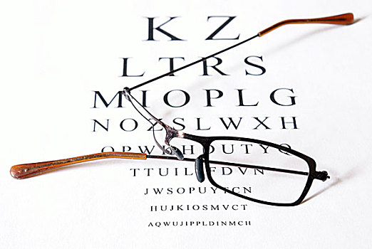 损坏,眼镜,视力检查