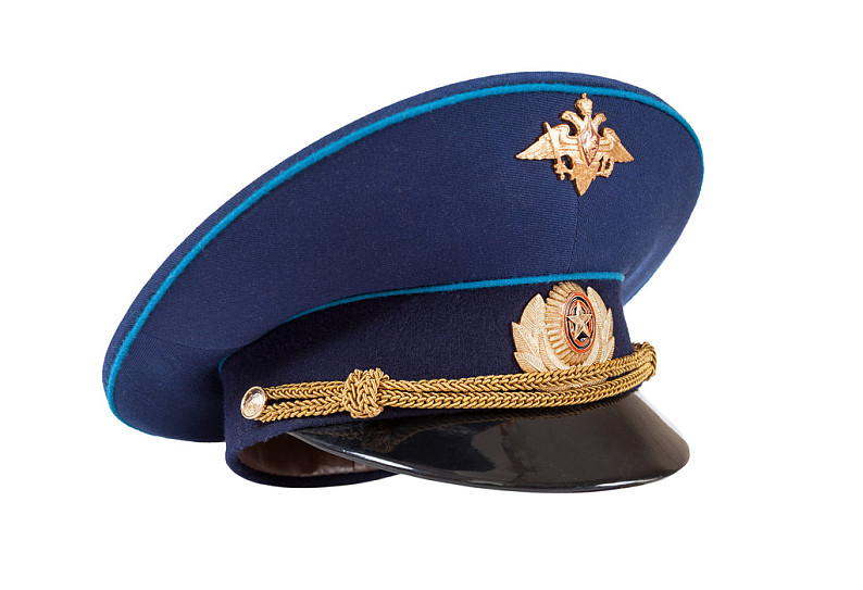 俄罗斯人_军事_军官_帽_隔绝_白色背景_图片素材