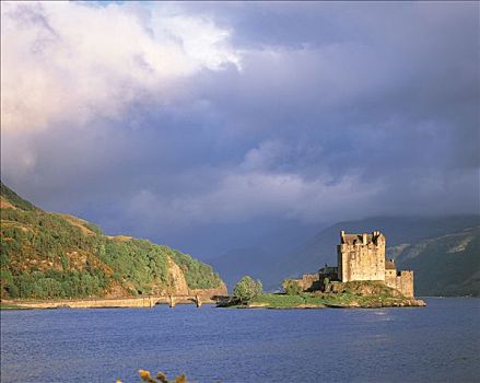 苏格兰,高地,城堡,湖