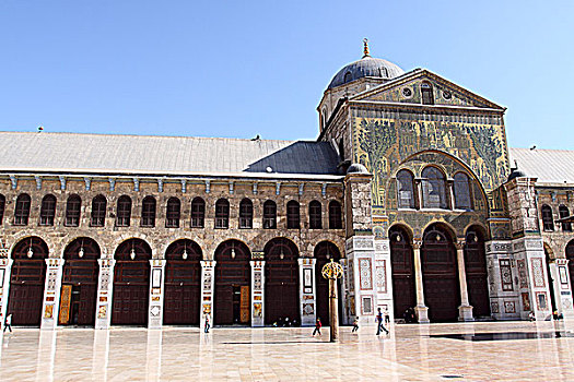 叙利亚大马士革伍麦叶清真寺庭院局部