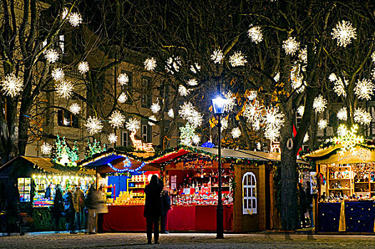 圣诞市场,巴塞尔,瑞士,欧洲