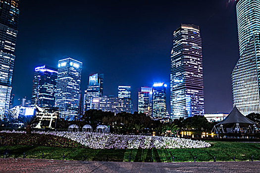 上海在夜间,中国