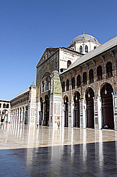 叙利亚大马士革伍麦叶清真寺庭院局部