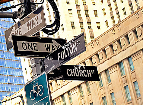 纽约,街道,标识,教堂