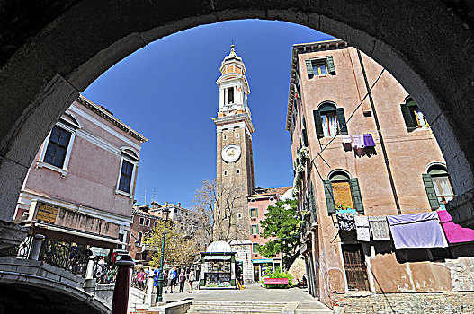钟楼,钟表,威尼斯,意大利