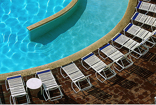 游泳池,椅子,坎昆,墨西哥