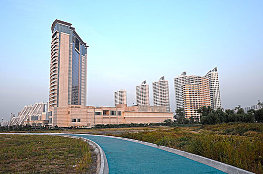 秦皇岛,建筑,马路,住宅,酒店,城市,西浴场,步行道