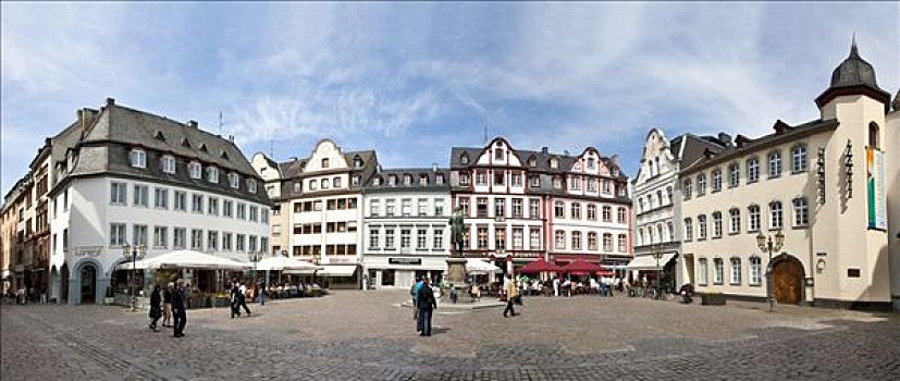 游客,坐,咖啡,科布伦茨,莱茵兰普法尔茨州,德国,欧洲